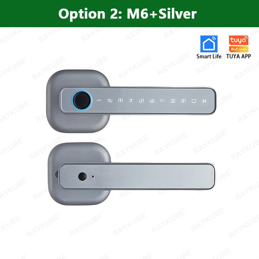 RAYKUBE M6 Tuya BLE Biometric Door Lock Password Key Card