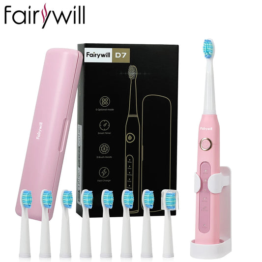 Fairywill FW-D7 Electric Sonic Toothbrush Waterproof Rechargeable For Adults